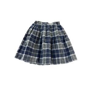 Unbranded Girls Navy Blue Plaid Pleated Mini Skirt Youth School Uniform
